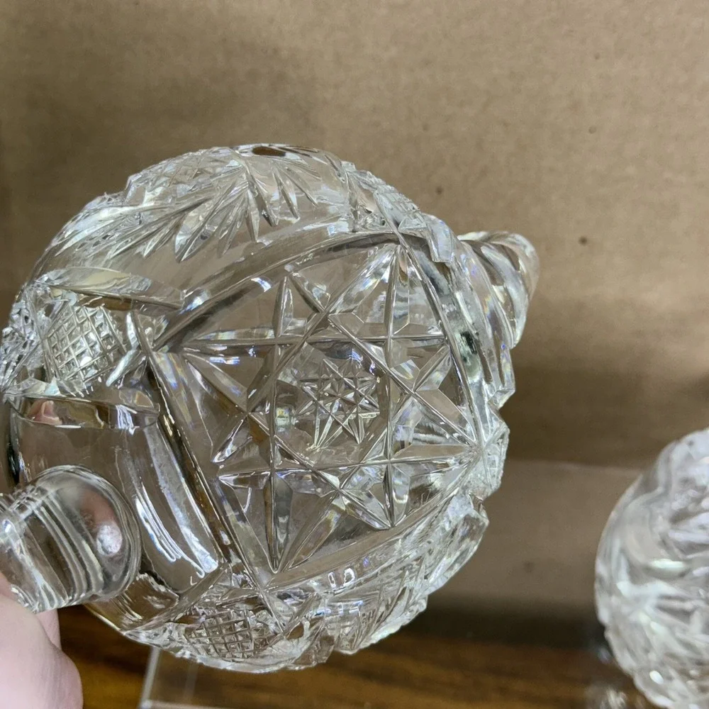 Antique American‎ Brilliant Glass Creamer & Sugar ABP EAPG